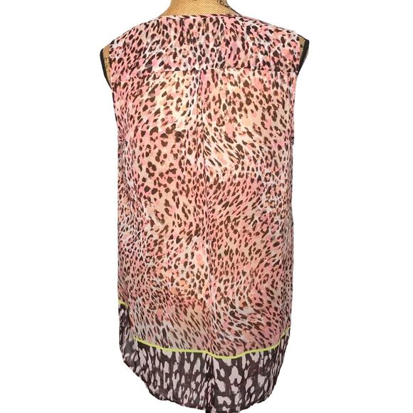 Cabi Size Medium Beguile Semi Sheer Animal Print Tunic-Button Front - Picture 6 of 8